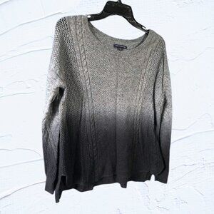 American Eagle Outfitters Open Knit Grey Black Wool Blend Women's Sweater Small